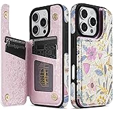 NNH Compatible with iPhone 11 Pro Max Wallet Case with RFID Blocking Card Slots Folio Flip PU Leather Kickstand Double Magnetic Clasp Design Cover for iPhone 11 Pro Max(6.5 inch-Butterfly Flowers)