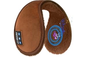 LC-dolida Bluetooth Earmuffs for Winter Women Men, Ear Warmers Headphones Ear Muffs Fluffy with Music HD Speakers Calling for Outdoor Winter Running Cycling Camping, Ice Fishing Skating, Walking Dog