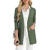 GRACE KARIN Womens Long Cardigans Trendy, Lightweight Knit Blazer, Casual Open Front Spring Sweaters with Pockets