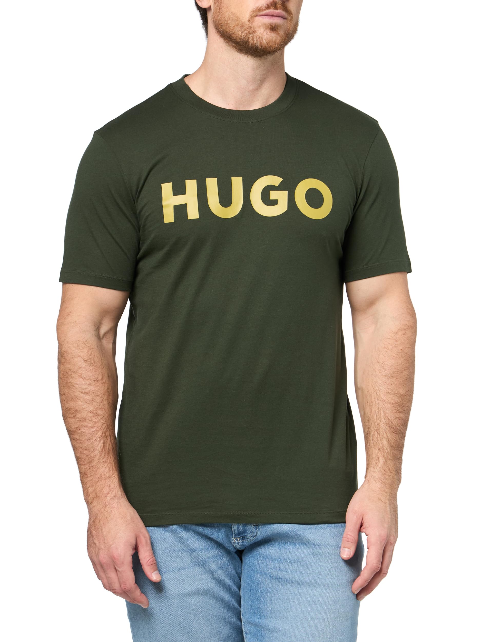 HUGO, Print Logo Short Sleeve T-Shirt, Hunter Green, XXL Image
