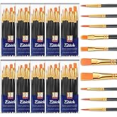 ESRICH Acrylic Paint Brushes Set, 10 Packs/ 100 Pcs Watercolor Brushes,Nylon Brush Head, for Oil Painting, Gouache, Face,Ceramics etc, Kid's and Adults Painting Arts and Crafts Paint Sets.
