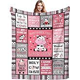 Cow Blanket Gifts for Girls Women Cows Gifts for Cow Lovers Soft Warm Cows Flannel Throw Blanket for Kids Adults 50"X40"