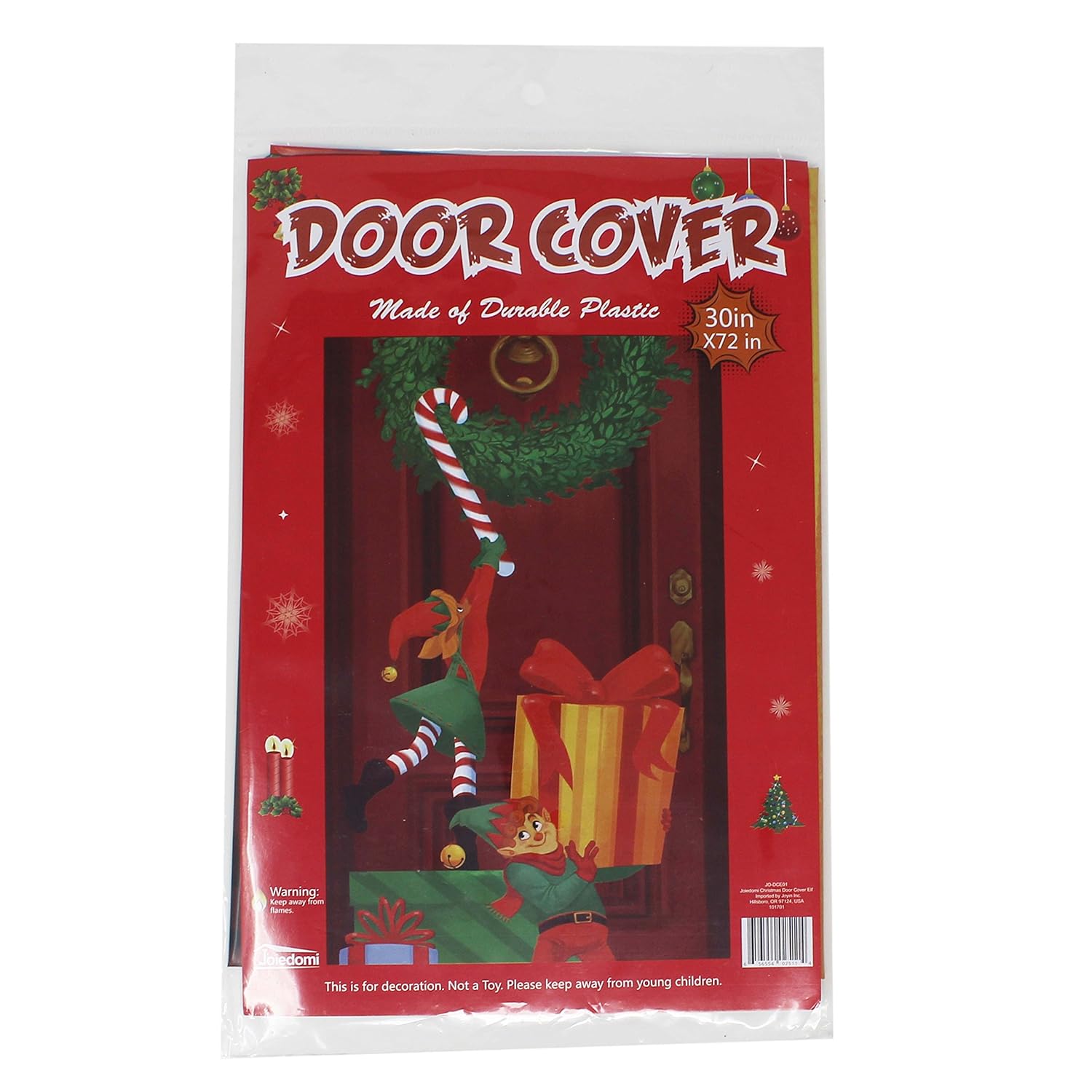 Christmas Door Decoration Cover 72X30 In. Christmas Elf Decoration for