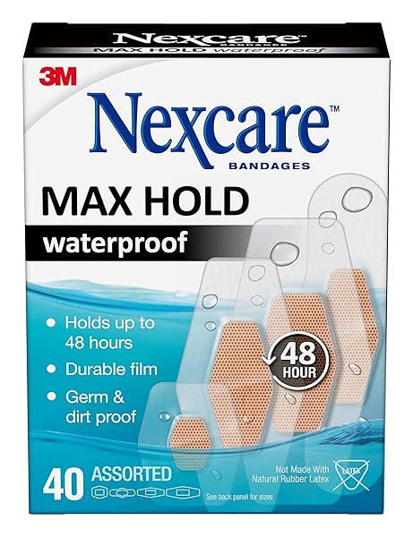 NEXCARE MAX HOLD WATERPROOF BANDAGES, STAYS ON FOR...