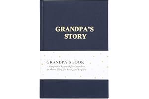 RMEOSYE Grandpa's Life Story Journal, Grandpa Book To Fill Out, Heirloom Books for Grandparents, Meaningful Keepsake Gifts from Granddaughter Grandson for Father's Day, Birthday, Christmas (Grandpa Blue)