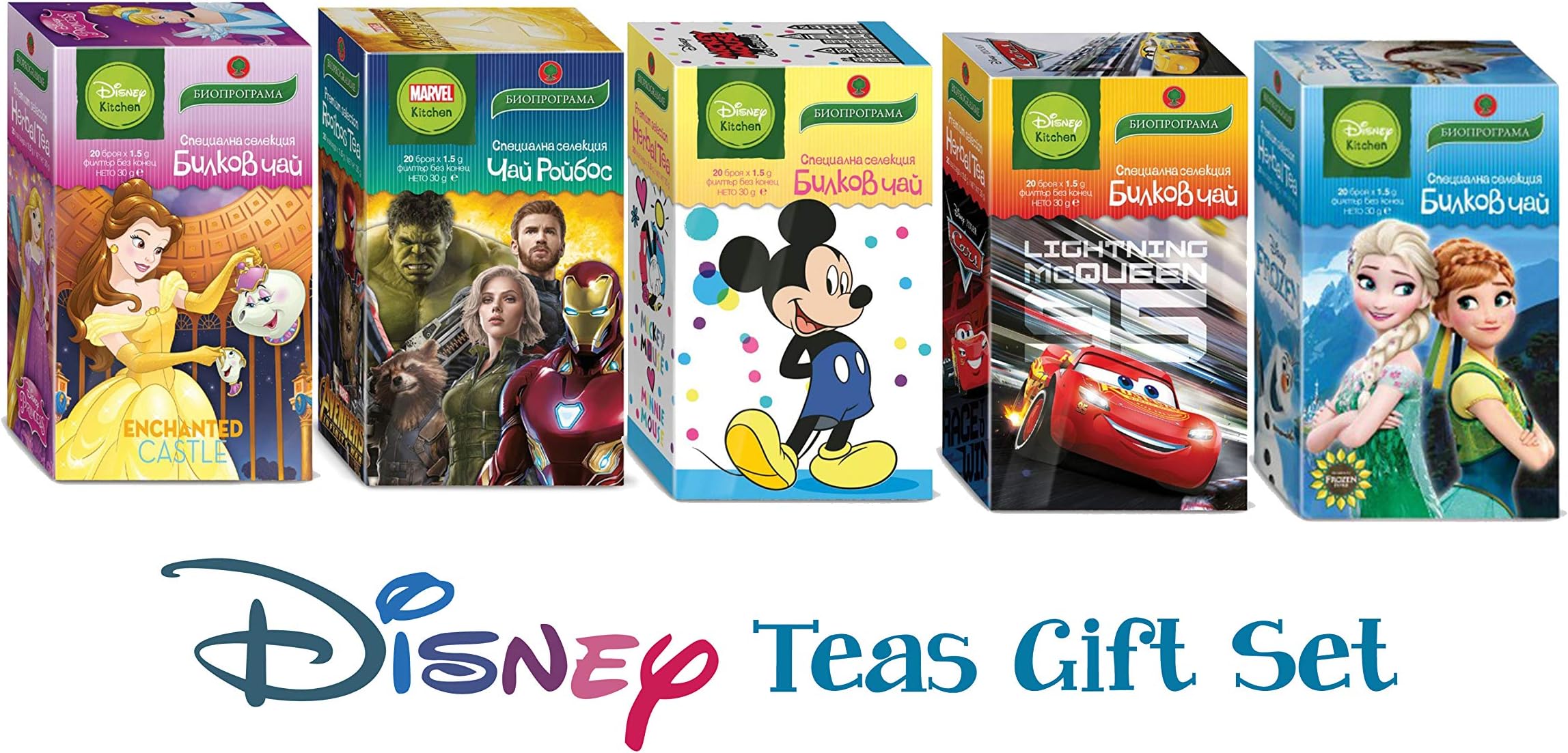 Disney Tea Gift Set 120g | Disney Kitchen Frozen Tea Cars Avengers Disney Princess Micky Mouse Tea 100 Bags