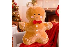 CANGHI Christmas Gingerbread Pillow Christmas Pillows Cute Gingerbread Shaped Pillows Christmas Decorative Pillow for Couch Living Room Bed (15.7'', Gingerbread Man)