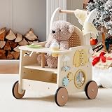 ROBOTIME Wooden Baby Walker Pram Toy Push Along Educational Toy Gift view 2