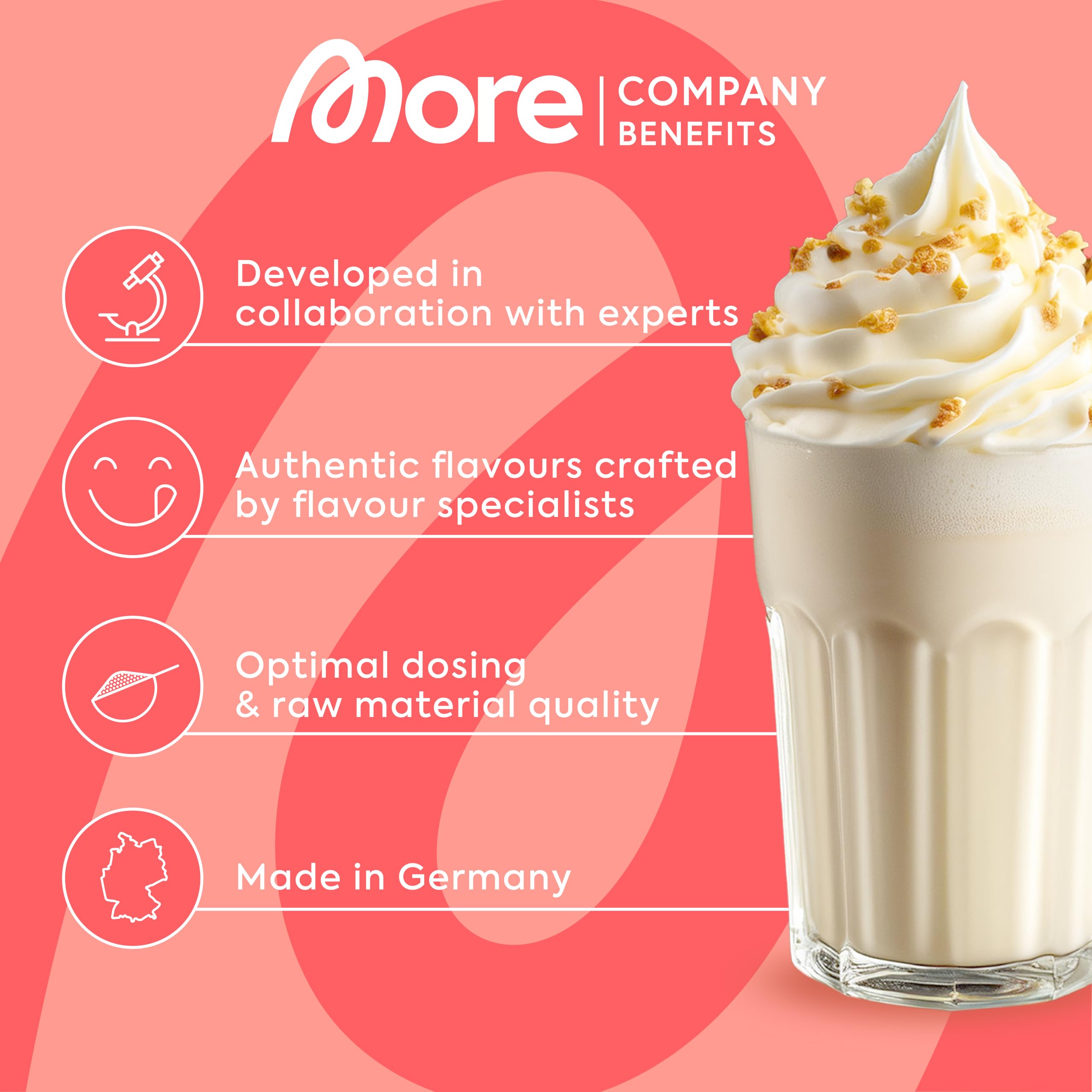 MORE Chunky Flavour, Fudge Brownie, 150 g, Geschmackspulver zum Süßen, ohne viel Zucker und Kalorien, mit Inulin und Laktase - made in Germany 5