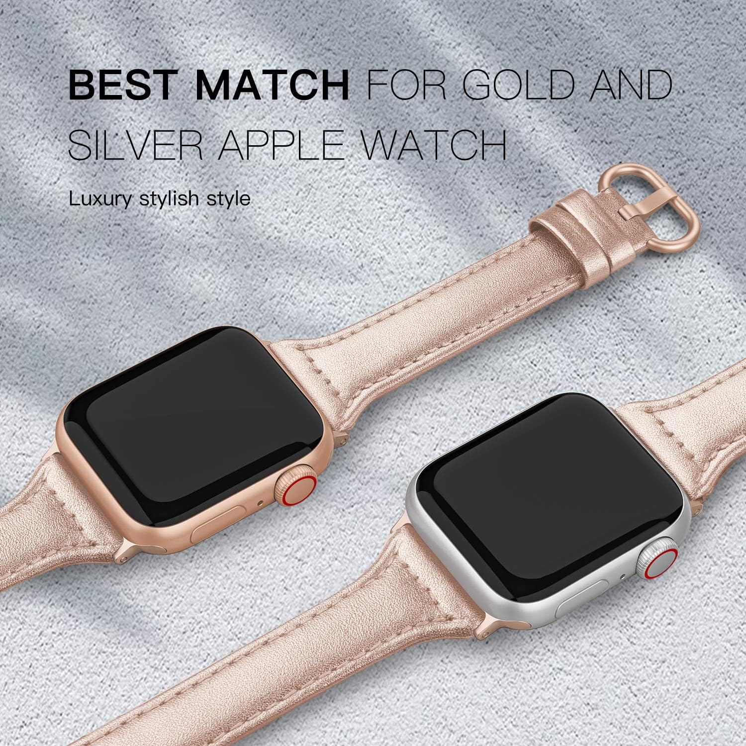 PARMPH Leather Band Compatible for iWatch 38mm 40mm 41mm 42mm(Series 10) - Image 4