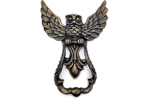 5MOONSUN5 Owl Front Door Knocker, Heavy Duty, Garden/House Decor, Antique Bronze for Wooden House Farmhouse, Home Décor Accessories