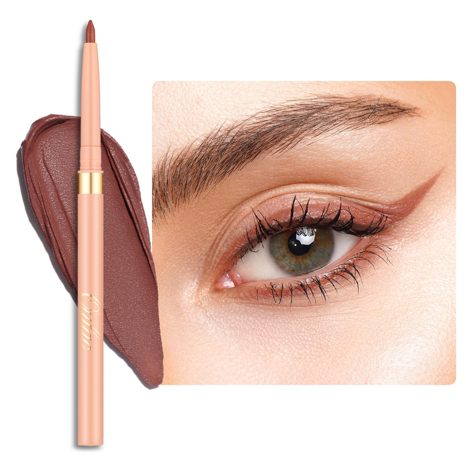 OULAC Matte Brown Eye Liner Pencils Waterproof, Smudge-proof Retractable Eyeliner Lasts 24H +, Highly Pigmented and Smooth, Long-lasting Formula, Vegan (06) Body Talk