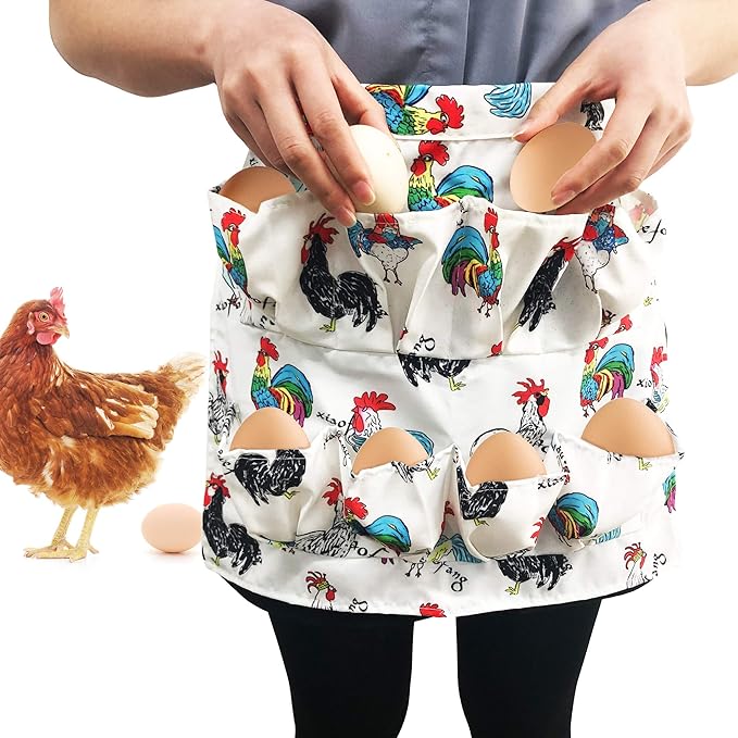 Egg Apron for Fresh Eggs Apron with Pockets Egg Collecting Collector