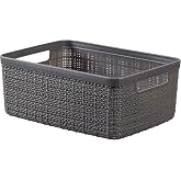 Keter Basket Jute 100% Plastic Recycled Rectangular 5 L Small Dark Grey