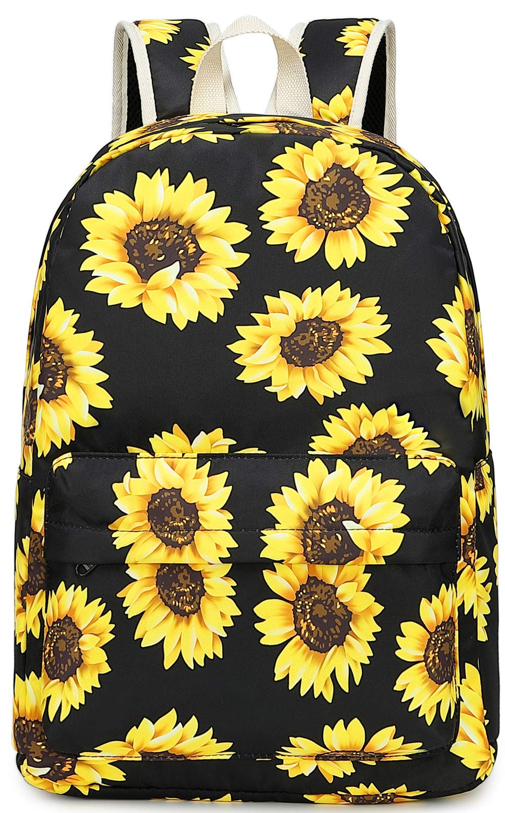 Backpack for Teen Girls Womens School Laptop Bookbag Travel Rucksack Sunflower Daypacks (Sunflower Black)