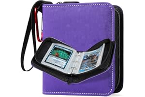 GEAoffice Mini Card Binder 2-Pocket, Super Lightweight Small Collectible Trading Card Albums for 80 Cards, 1 Pocket Top Loading Binder for TCG, MTG, Sports&Game Cards, Gifts for Girls, Purple