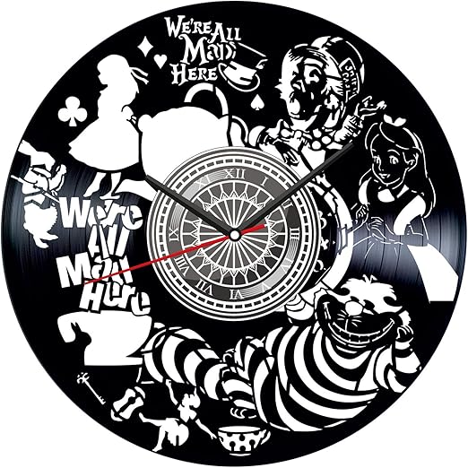 Amazon Com Alice In Wonderland Black Vinyl Clock Vintage Room