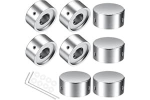 Pedal Footswitch Topper Metal Barefoot Pedal Buttons with 3 Screws and Rubber Insert Fit Tightly on Common Pedal Switches(3/8