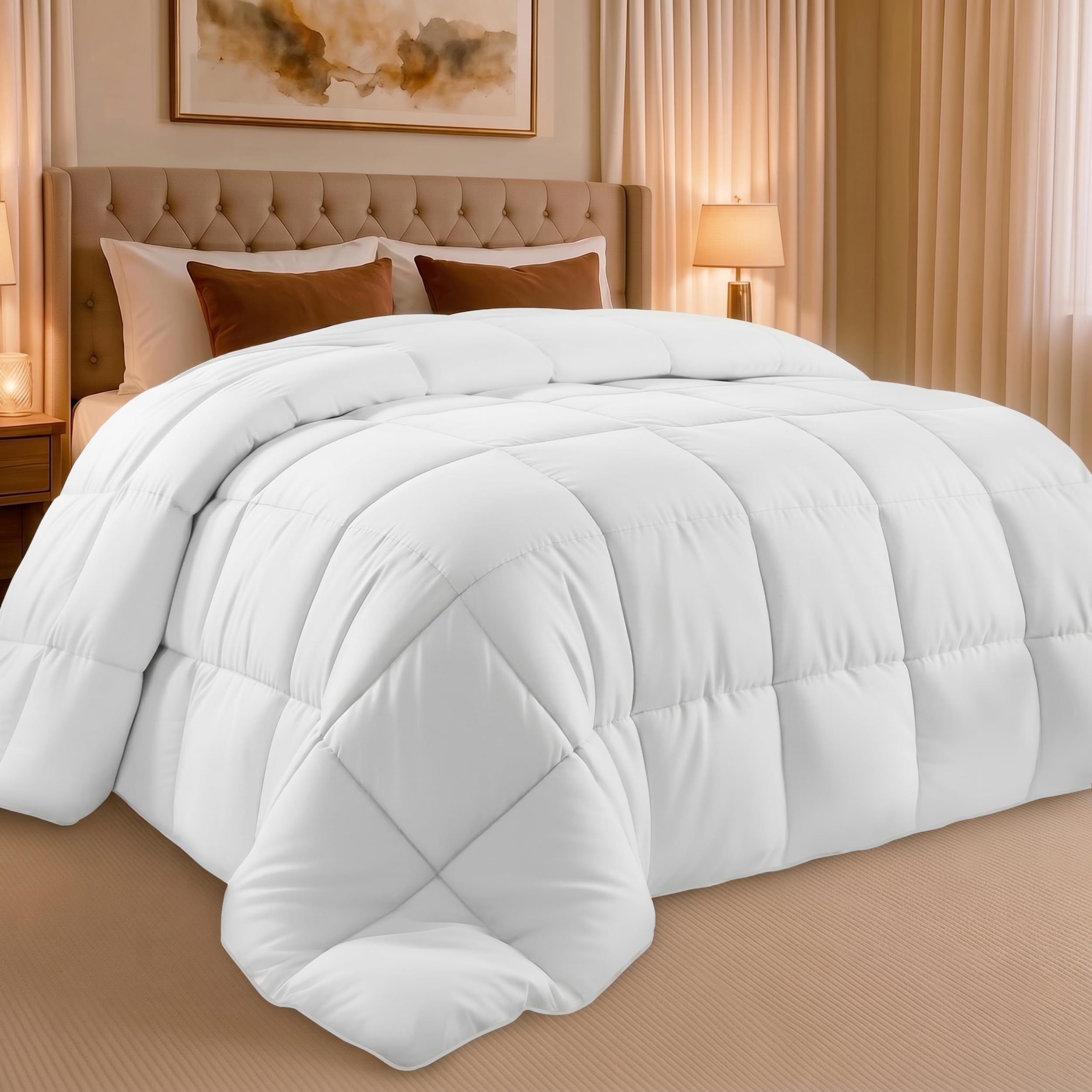 Utopia Bedding Comforter King Size, Duvet Insert, White, 90 x 102 Inches