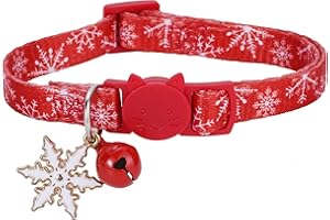 BoomBone Snowflake Small Dog Collar Breakaway with Bell ANG Winter Charm