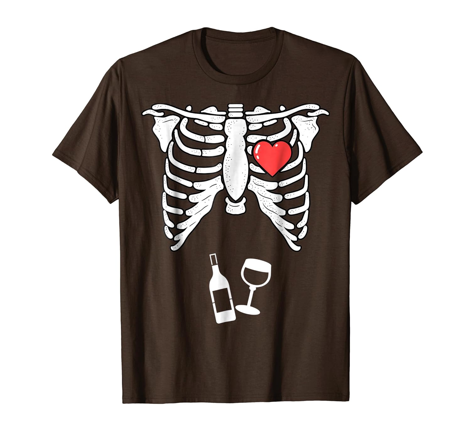 Skeleton Wine Shirt Xray Funny Pregnancy Announcement Dad-ANZ