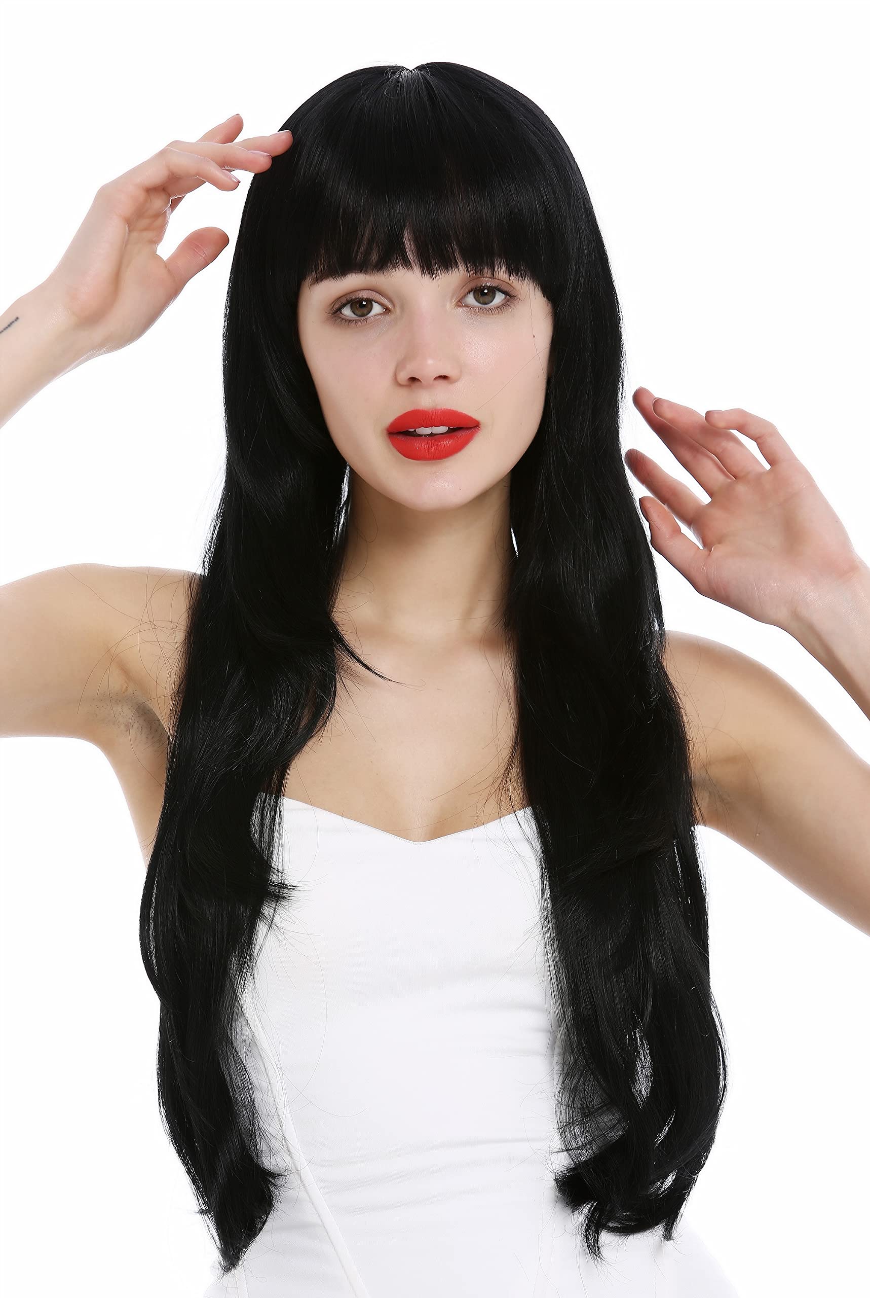 WIG ME UP - VK-43-1 Lady wig very long layered sleek straight fringe black
