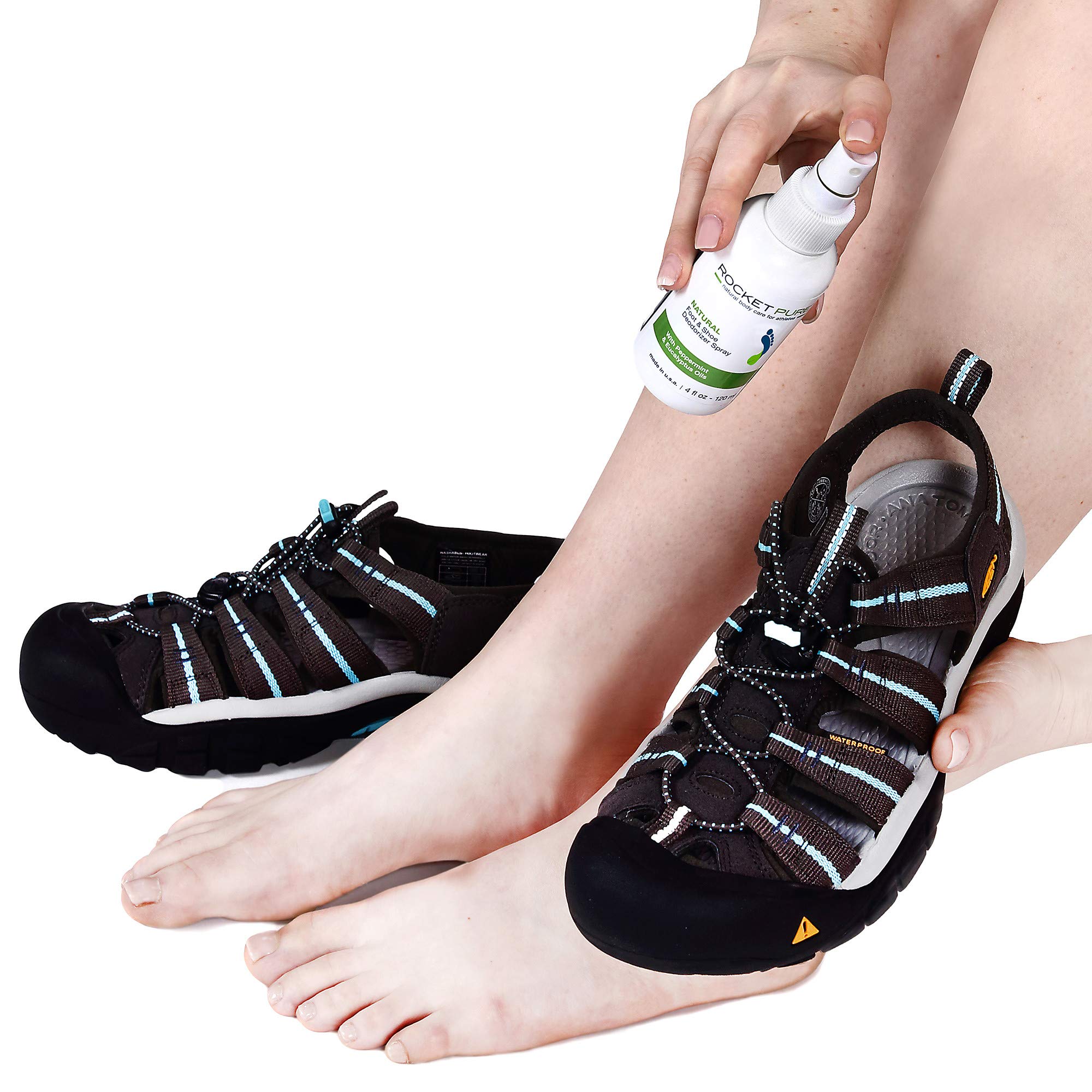 Natural Mint Shoe Deodorizer, Foot Deodorant Spray. Fights Odor, Stink Caused by Bacteria. Spray