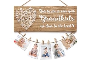ASOULIN Best Grandma Gifts for Mother's Day, Birthday, Christmas - Picture Frame From Grandchildren, Granddaughter, Grandson - Grandkids Photo Holder for Grandpa, Gigi, Nana