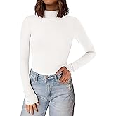 PRETTYGARDEN Women's Turtleneck Long Sleeve Shirts 2026 Fall Basic Tees Ribbed Fitted Tops Thermal Layering Knit Top Clothes