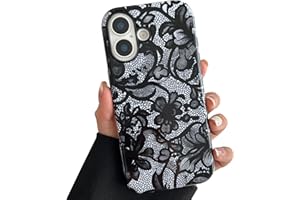 TQLGY for iPhone 17 Case, Black Lace Vintage Phone Case Shockproof Slim Soft TPU and Hard PC Protective Cover for Women Girls
