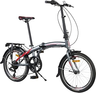 KRON FOLD 3.0 Klapprad 20 Zoll | Faltrad Shimano 7 Gang-Schaltung 14 Zoll Rahmen | Faltbares Fahrrad mit V-Bremse