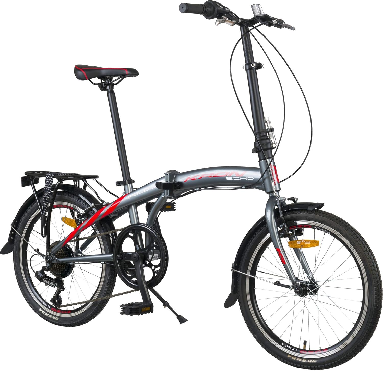 KRON FOLD 3.0 Klapprad 20 Zoll | Faltrad Shimano 7 Gang-Schaltung 14 Zoll Rahmen | Faltbares Fahrrad mit V-Bremse