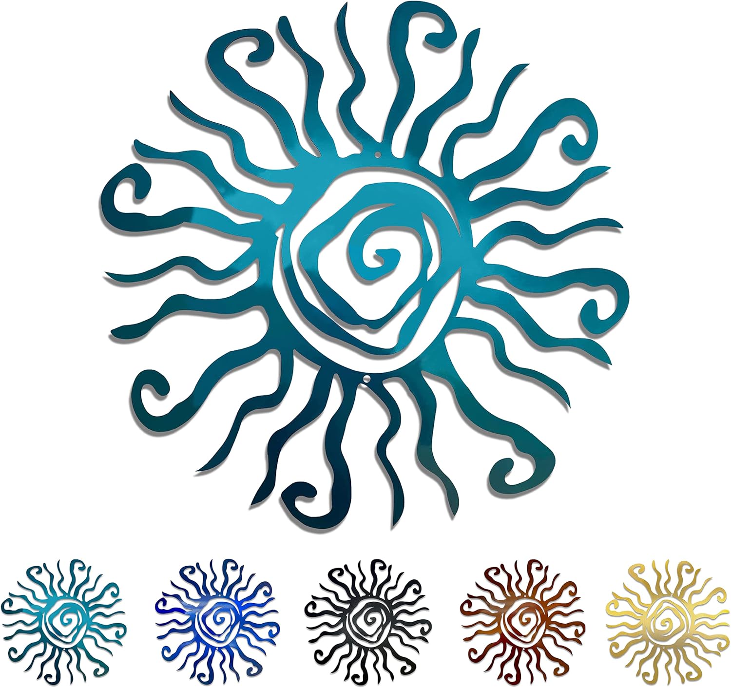 Plaques & Wall Art - Riverside Designs Wacky Sun Metal Wall Art Outdoor Decor - 24 Inches Rust Proof Wall Sculpture - Ideal for Garden, Home, Farmhouse, Patio and Bedroom - Made in USA (24