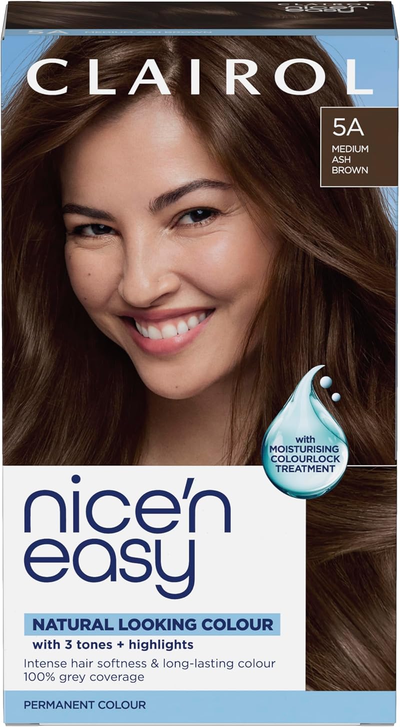 Clairol Nice'n Easy Crème Natural Looking Oil Infused Permanent Hair Dye 5A