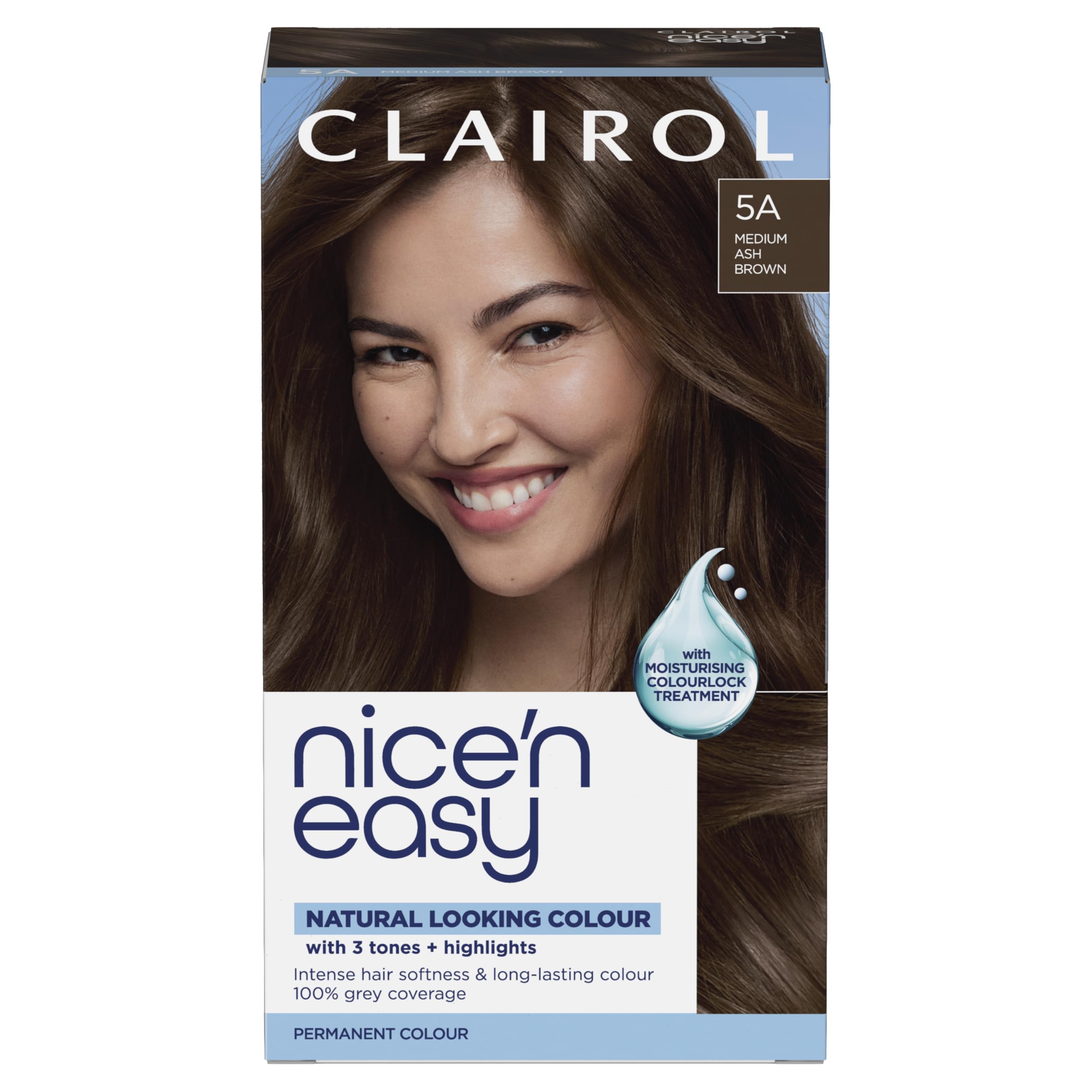 Clairol Nice'n Easy Crème, Natural Looking Oil Infused Permanent Hair Dye, 5A Medium Ash Brown