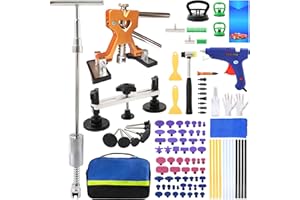 Srepat 112PCS Dent Puller Kit,Body Repair Dent Removal Tools，Paintless Dent Removal Kit with T-bar Dent Puller