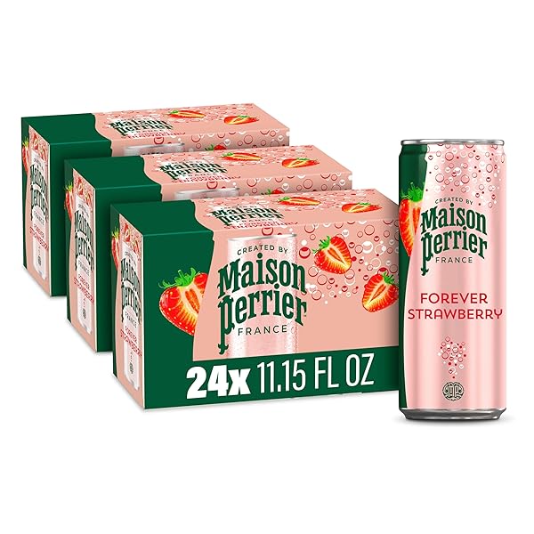 MAISON PERRIER FOREVER STRAWBERRY FLAVORED SPARKLING WATER, 11.15 FL OZ CANS, 8 COUNT, 3 PACK 267.6 FL OZ