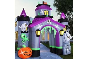 FUNFLATABLE ZPISF Halloween Inflatables Giant 12.5 FT Haunted House Castle Archway Outdoor Decorations, Large Halloween Arch Blow Up Yard Decorations for Front Lawn Garden Decor