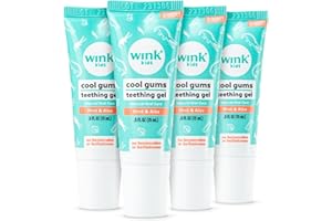 Wink Naturals Baby Teething Relief for Infants and Kids, Cooling, Soothing Natural Gel for Sore Gums and Other Teething Discomfort (4 Pack, 15 ml Each)