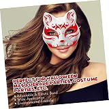 STOBOK 10Pcs White Paper Masks Unpainted Cat Half Blank for DIY Craft Party view 9