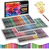 120 Pack Coloring Pencils, Colored Pencils for Adult Coloring Books with Soft Oil-Based Cores, Color Pencil Set for Sketching Blending Layering, Art Supplies for Kids Teens Adults Beginners Artists