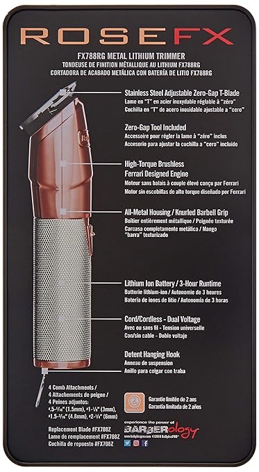 babyliss pro rosefx metal lithium trimmer fx788rg