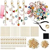 SUTROMA 423Pcs Lip Gloss Keychain Making Kit with Charms | Including 100 Charms 60 Keychain Clips 30 Extender Chains 1 Jewelry Pliers | DIY Keychains Supplies for Bag Charm and Jewelry Making (Kind2)