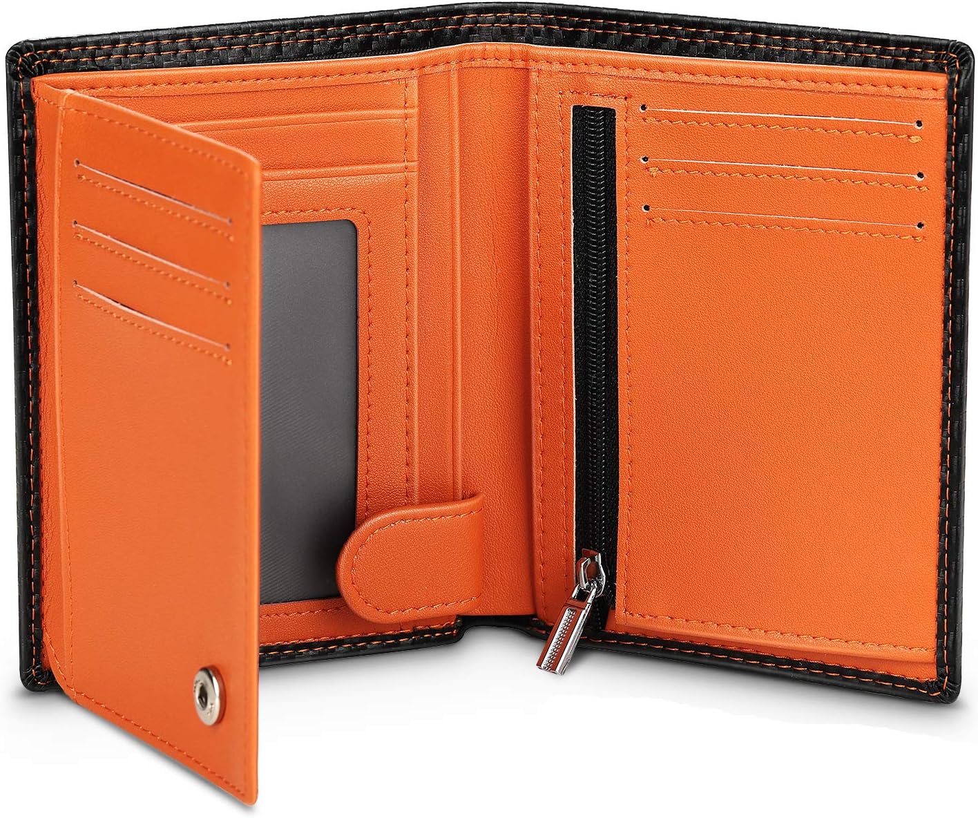 TEEHON® Wallets Mens RFID Blocking Carbon Fibre Leather Mens Wallets