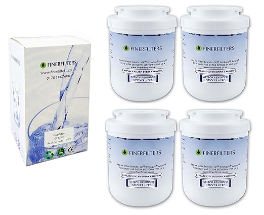 Finerfilters GE MWF - Filtro de agua para nevera (4 unidades ...