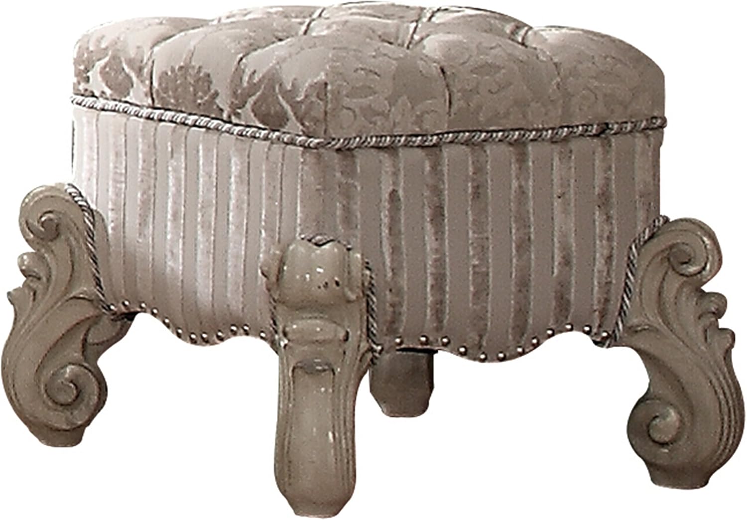 ACME Versailles Bone White Vanity Stool