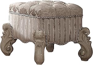 ACME Versailles Bone White Vanity Stool