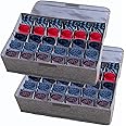 AARAINBOW 2 Packs Underwear Socks Ties Storage Organizer with Lids Foldable Closet Drawer Organizer 60 Cells, Wardrobe Storage Boxes for Scarves and Lingerie (30 Cell, 2 Gray)