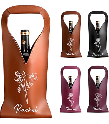 Personalised Burlap Wine Bottle Gift Bag | Own Message Birthday Gift For Him Her | Drifting Ducks