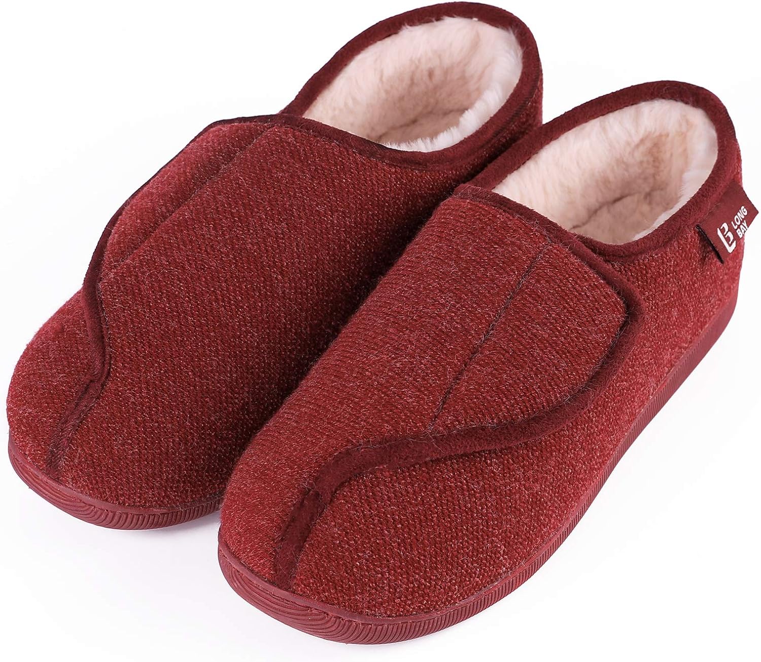 LongBay Women's Furry Memory Foam Diabetic Slippers Comfy Cozy Arthritis Edema House Shoes